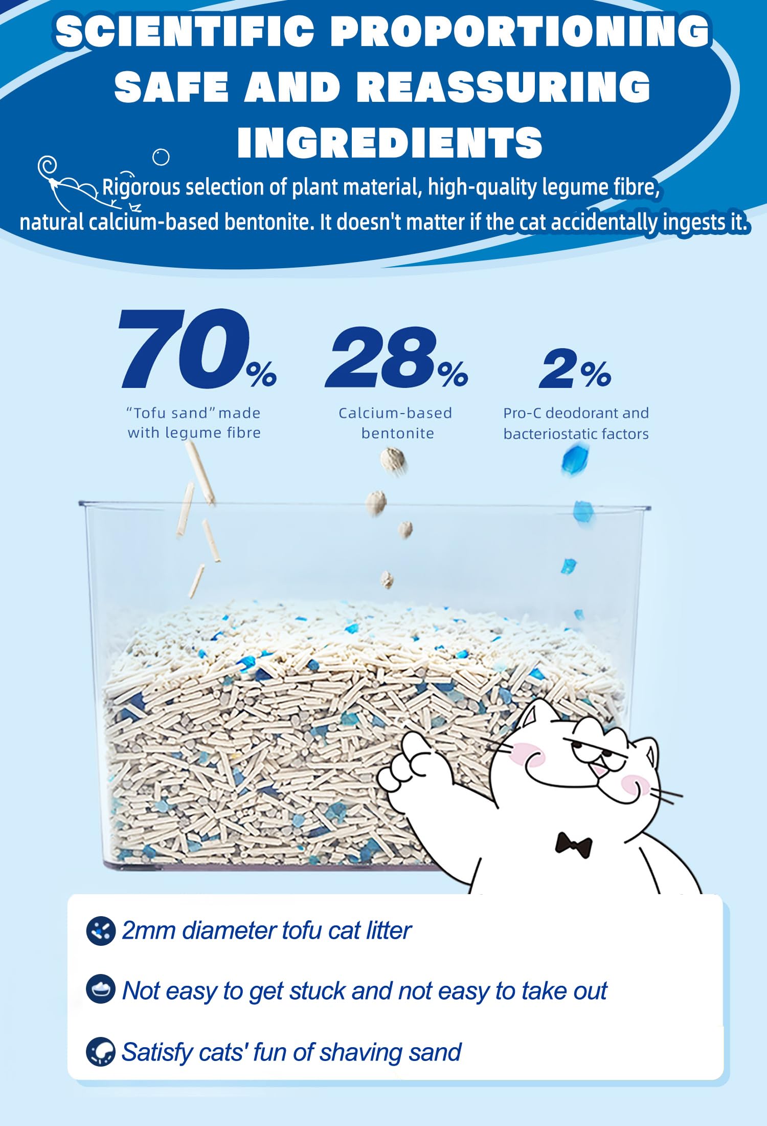 NIKORO Tofu Cat Litter is dust-free and odor-free for a calm experience