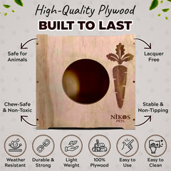NIKOS PETS assembly kit image showing screws and guide for quick, tool-free setup.