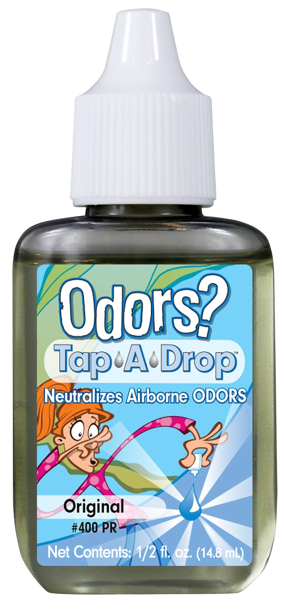 Nilodor Tap-A-Drop used in trash can to control odors