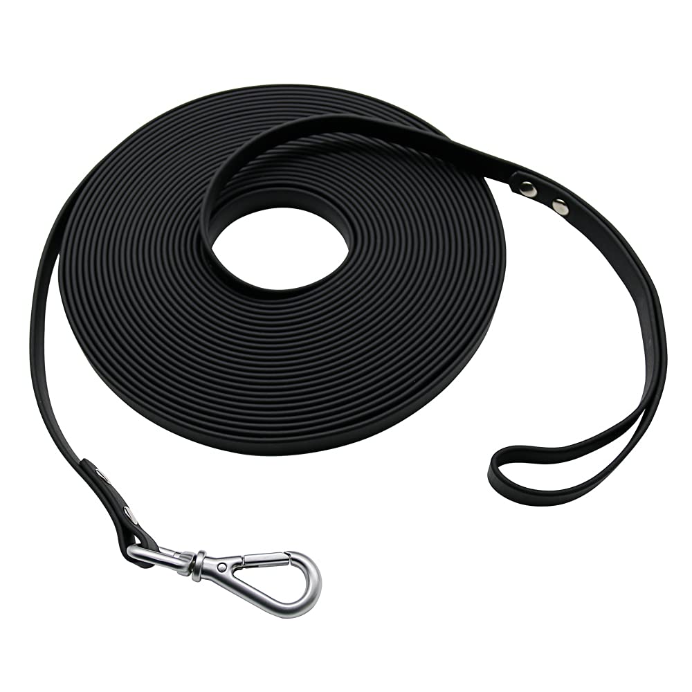 NIMBLE long dog leash waterproof recall training lead with durable webbing for outdoor adventures.