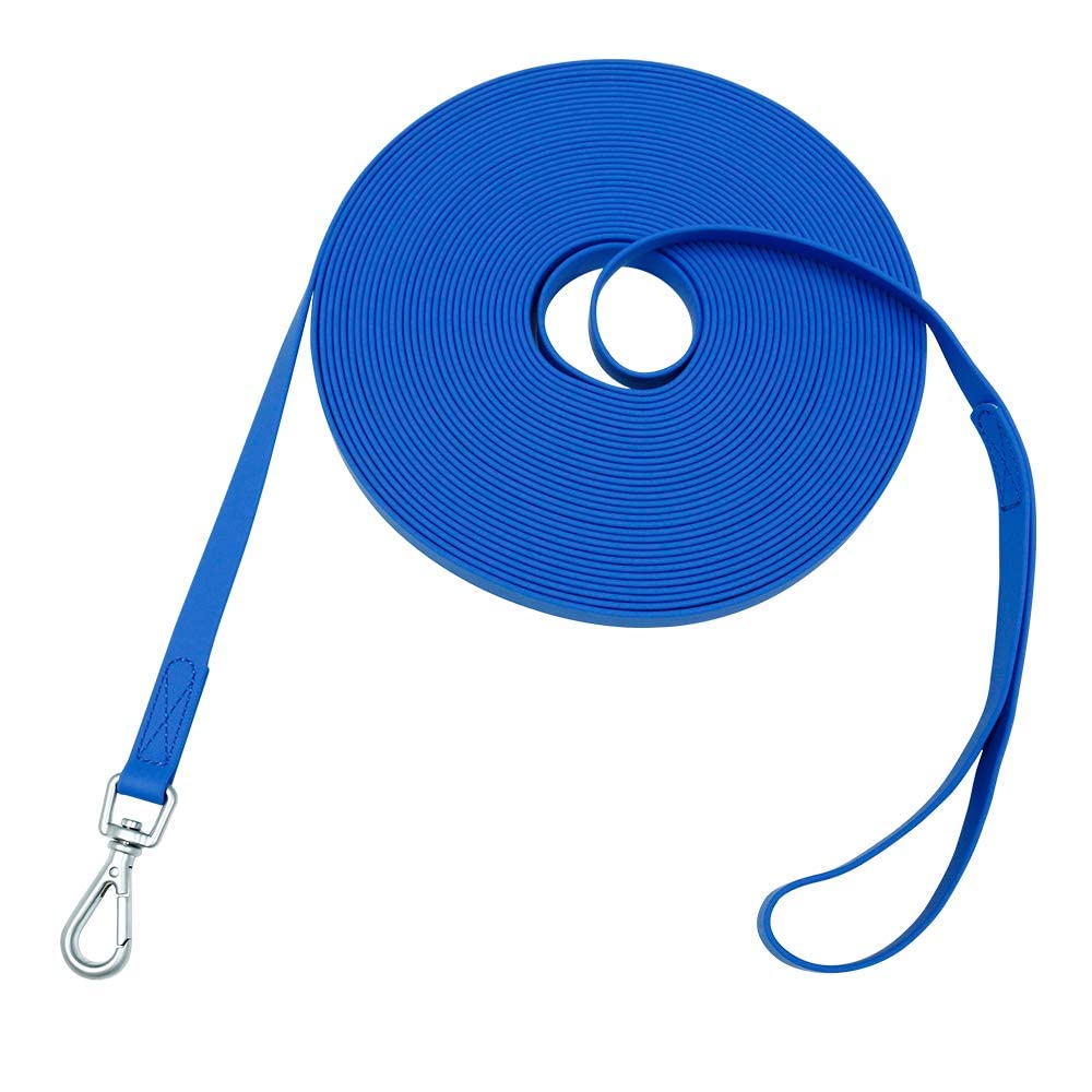 NIMBLE waterproof dog training leash blue 50ft for extended recall training outdoors