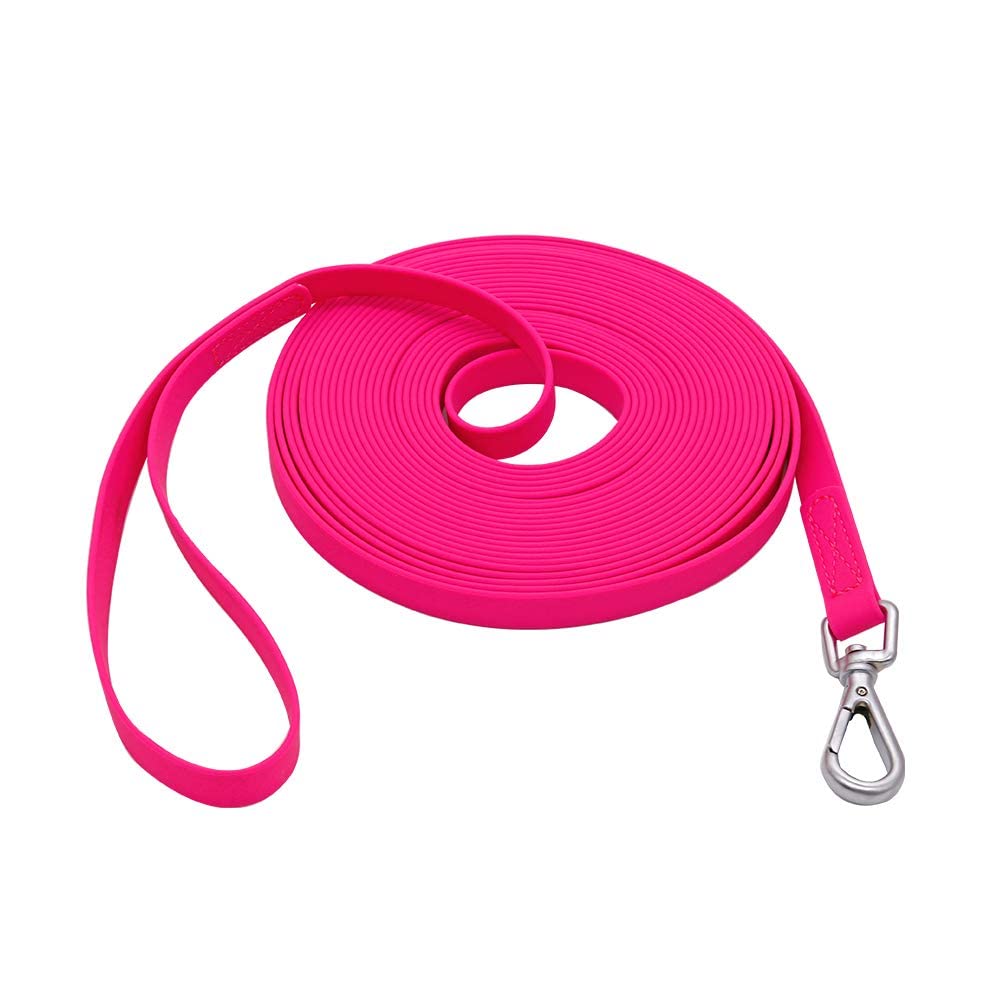NIMBLE waterproof dog leash pink 50ft for long outdoor recall sessions