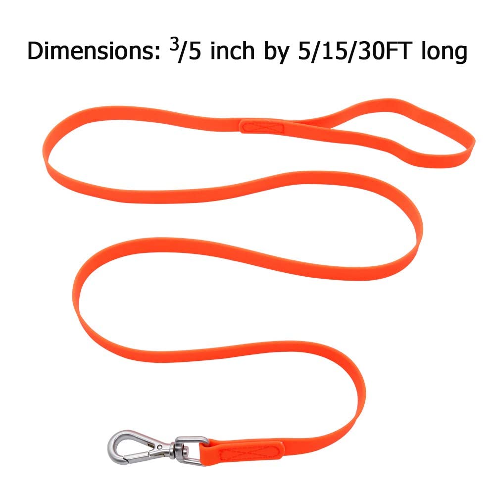 NIMBLE waterproof leash training scene shows recall-friendly setup for dogs of all sizes
