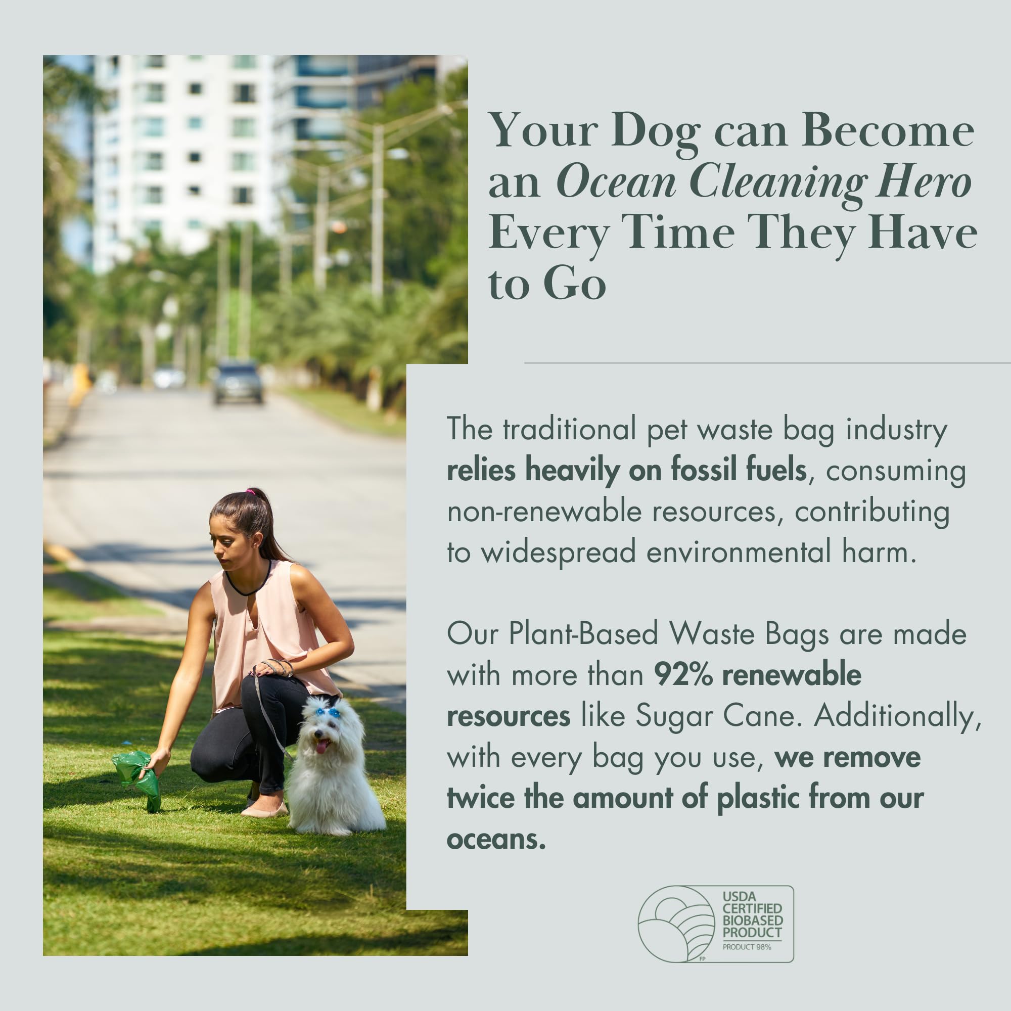 Nina Woof dispenser-compatible rolls fit standard holders for convenient cleanup