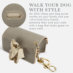 Nina Woof grey clip closure emphasizes secure, easy-access waste bag dispensing