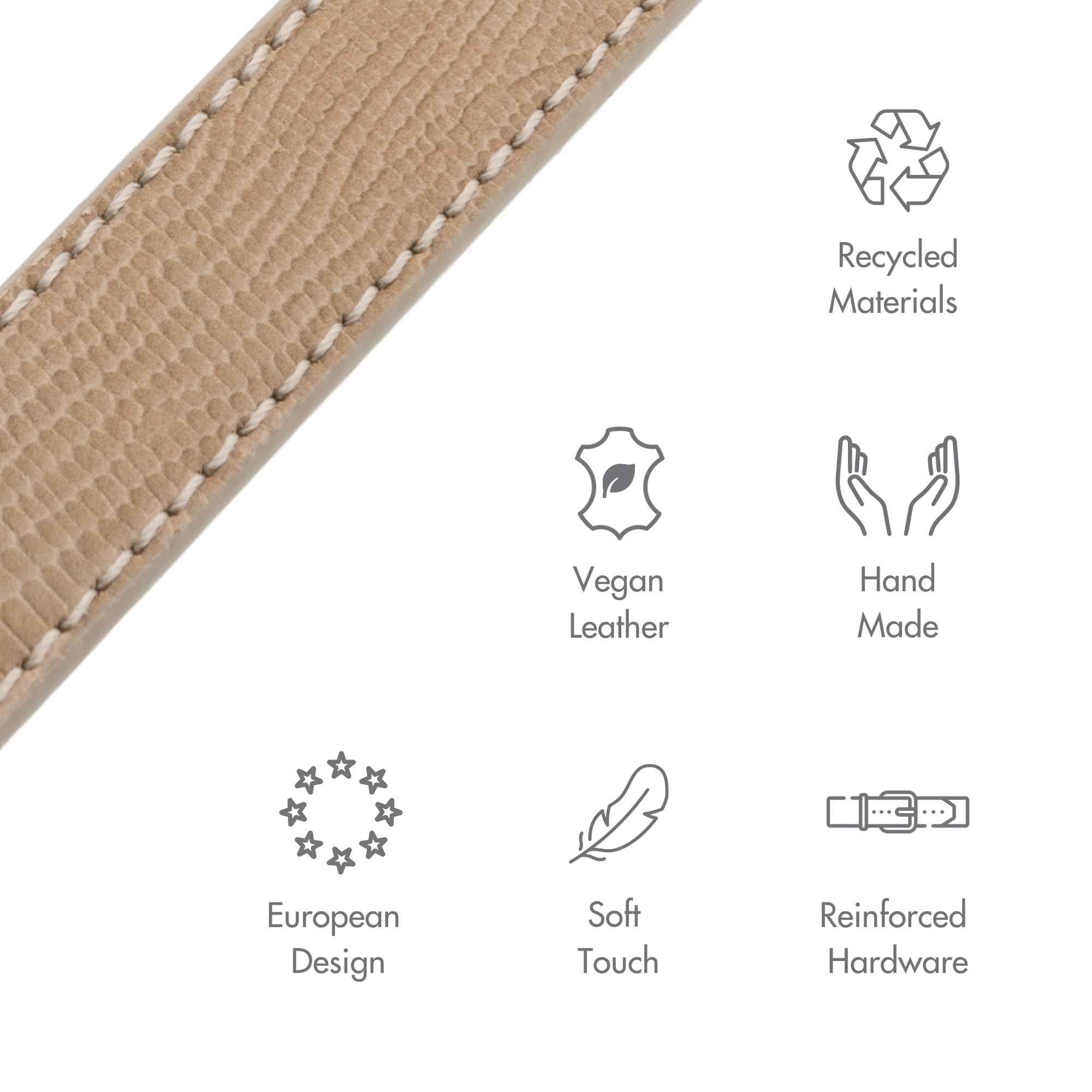 Nina Woof Milan beige collar on a dog for stylish everyday wear.