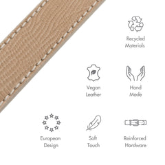Nina Woof Milan beige collar on a dog for stylish everyday wear.