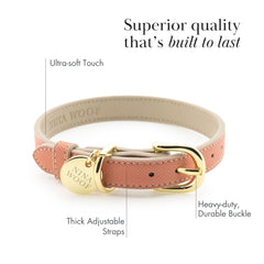 Nina Woof Rio padded collar in peach for all-day comfort