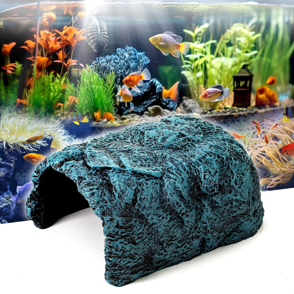 nine-nine-world-mall durable resin cave detail highlights safe, multi-pet use