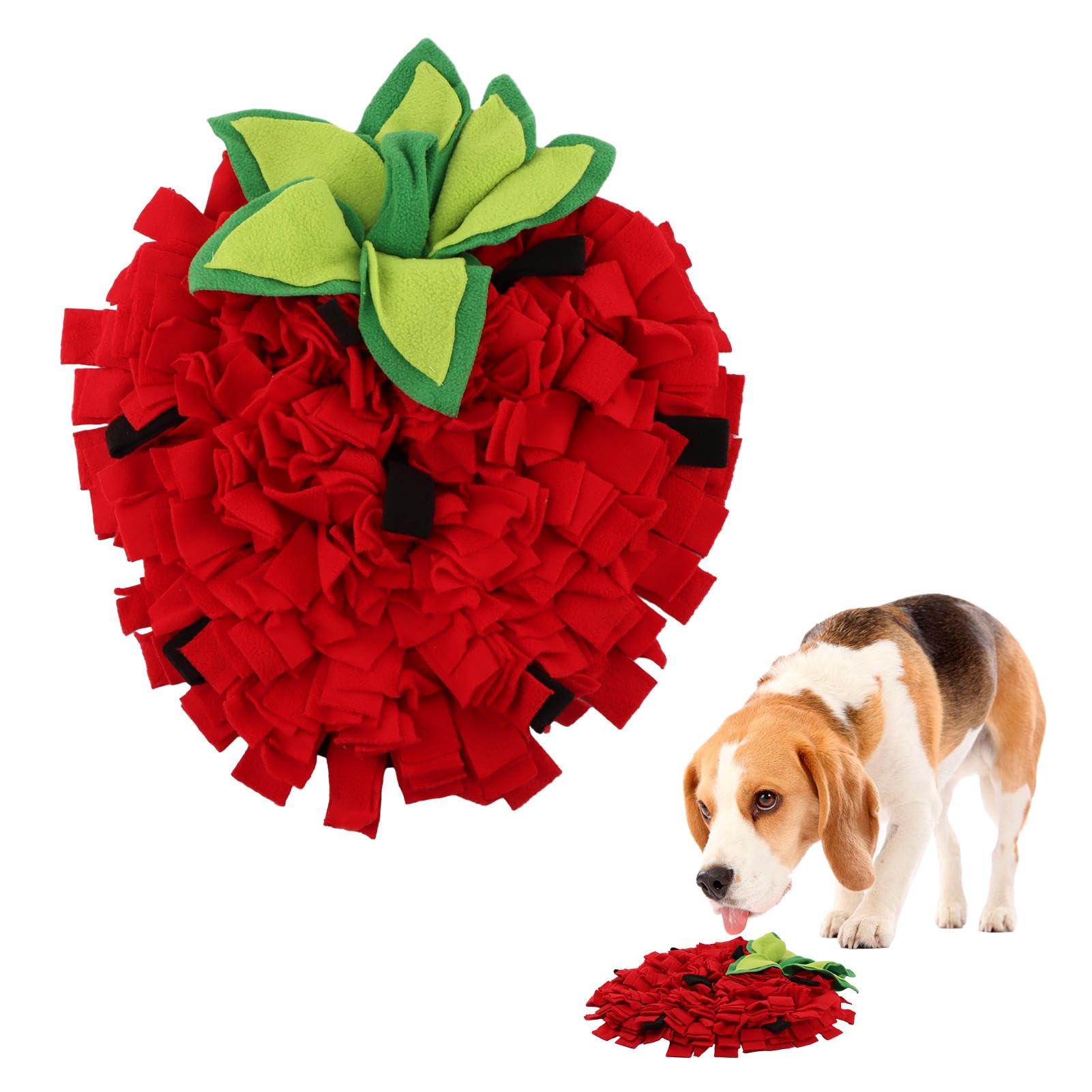 NINEFOX Snuffle Mat con forma de fresa para perros, alienta el olfato en casa.