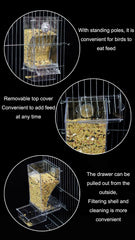 NINGVIHE No Mess Bird Feeder bottom tray catches waste for quick cleaning