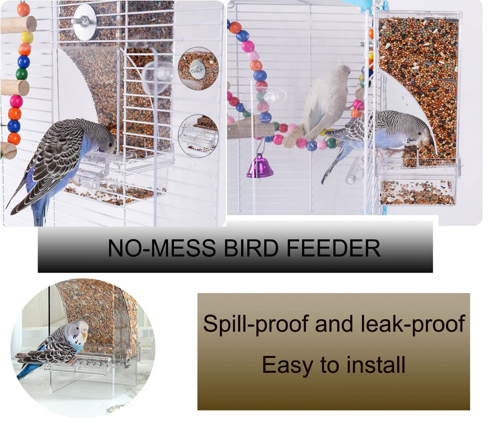 NINGVIHE No Mess Bird Feeder top lid for easy refilling without a mess