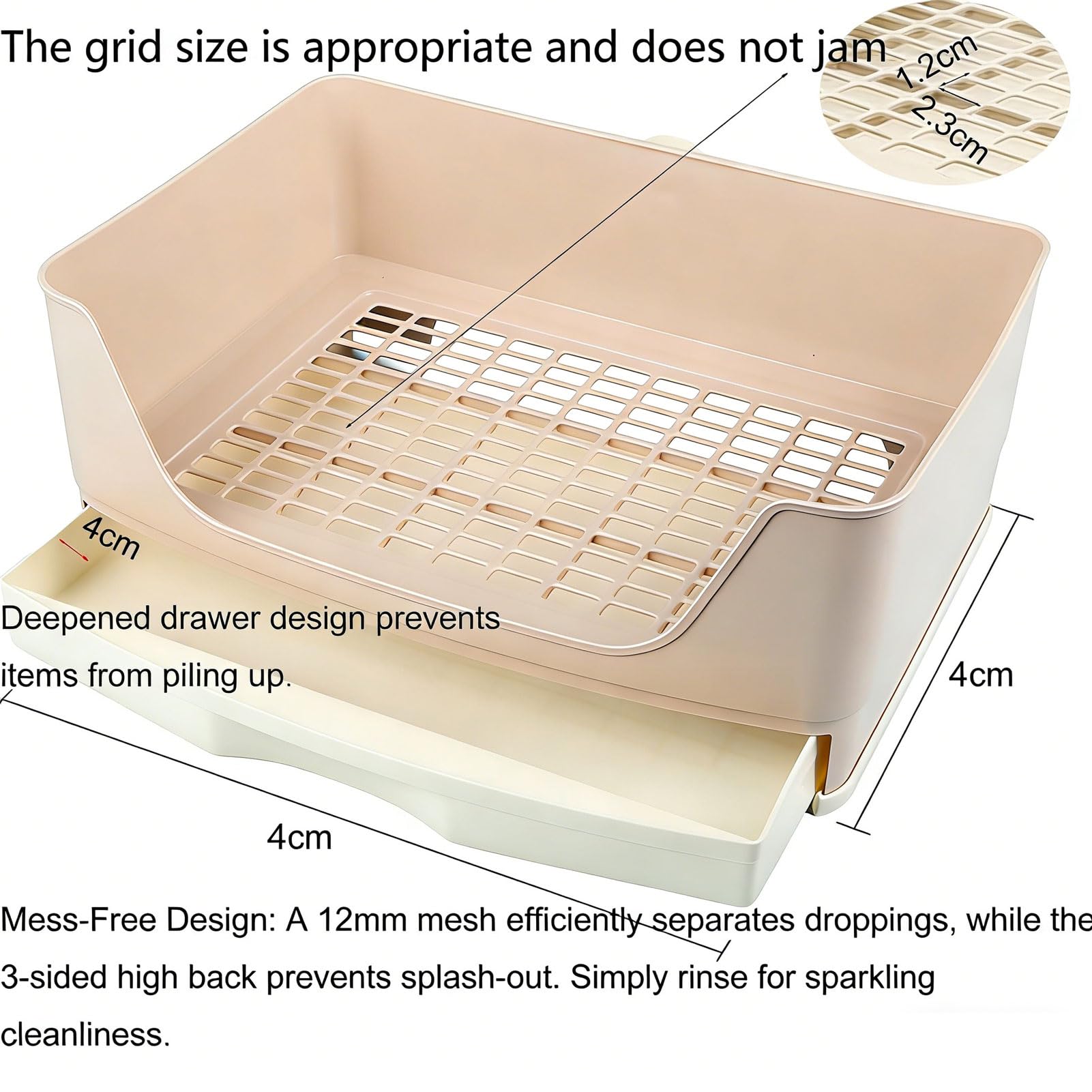 NINGVIHE rabbit litter box drawer cleaning design helps reduce mess and odors