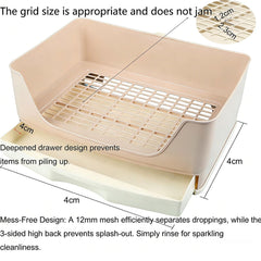 NINGVIHE rabbit litter box drawer cleaning design helps reduce mess and odors