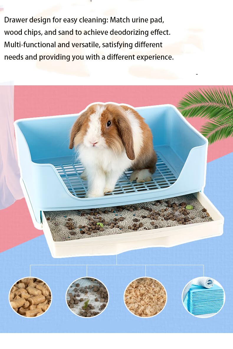 NINGVIHE spacious-pet litter box suited for rabbits, ferrets, guinea pigs
