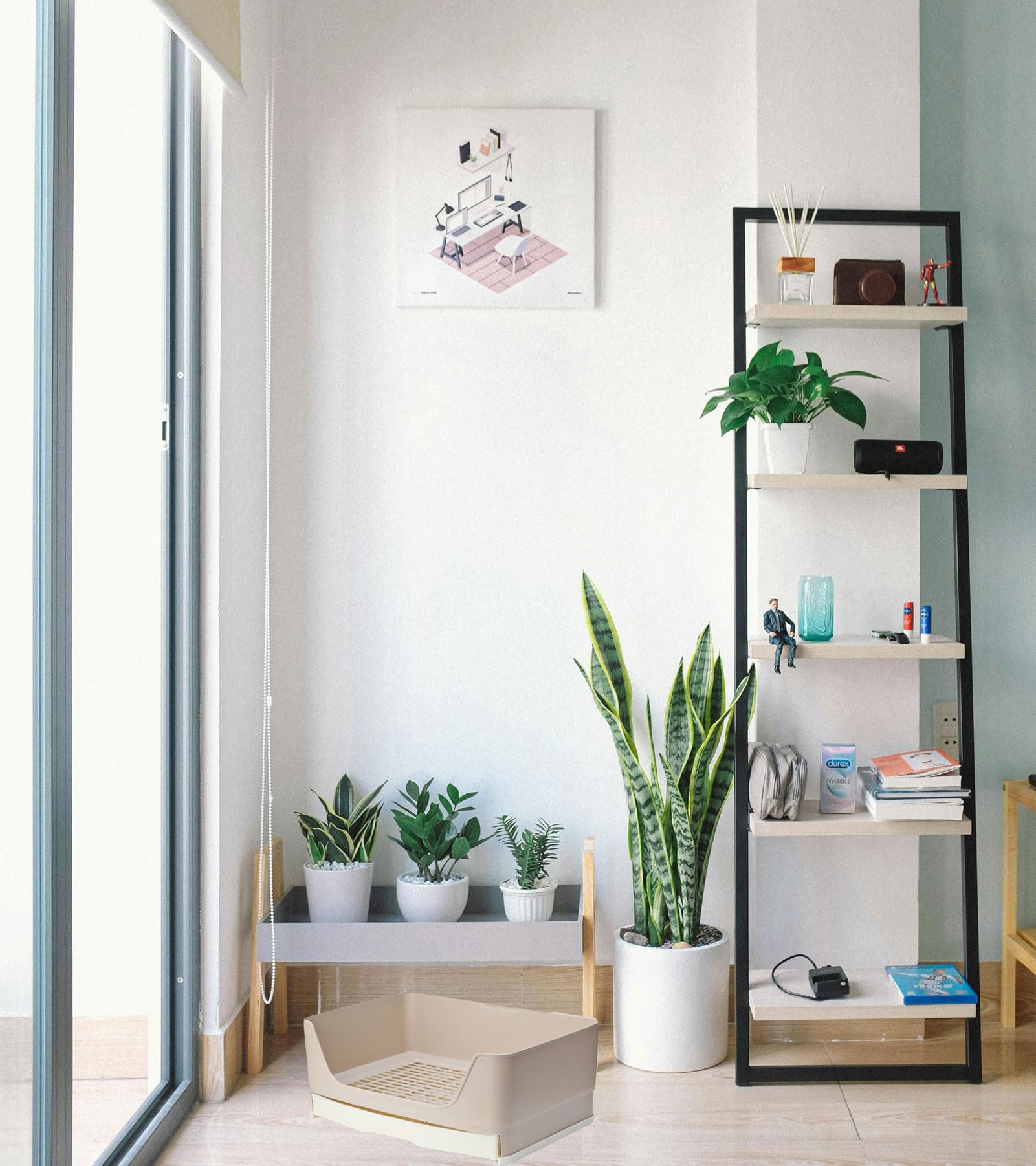 NINGVIHE two-pets use-friendly litter pan supports shared habitats