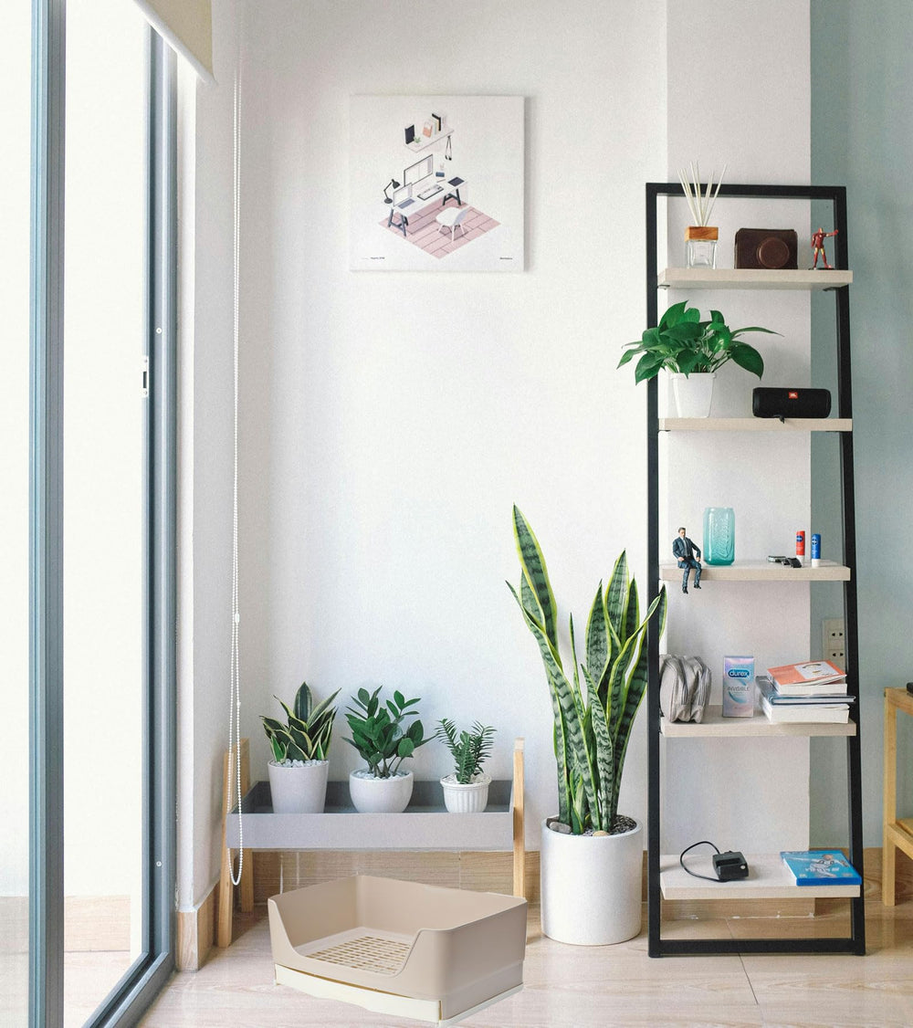 NINGVIHE two-pets use-friendly litter pan supports shared habitats