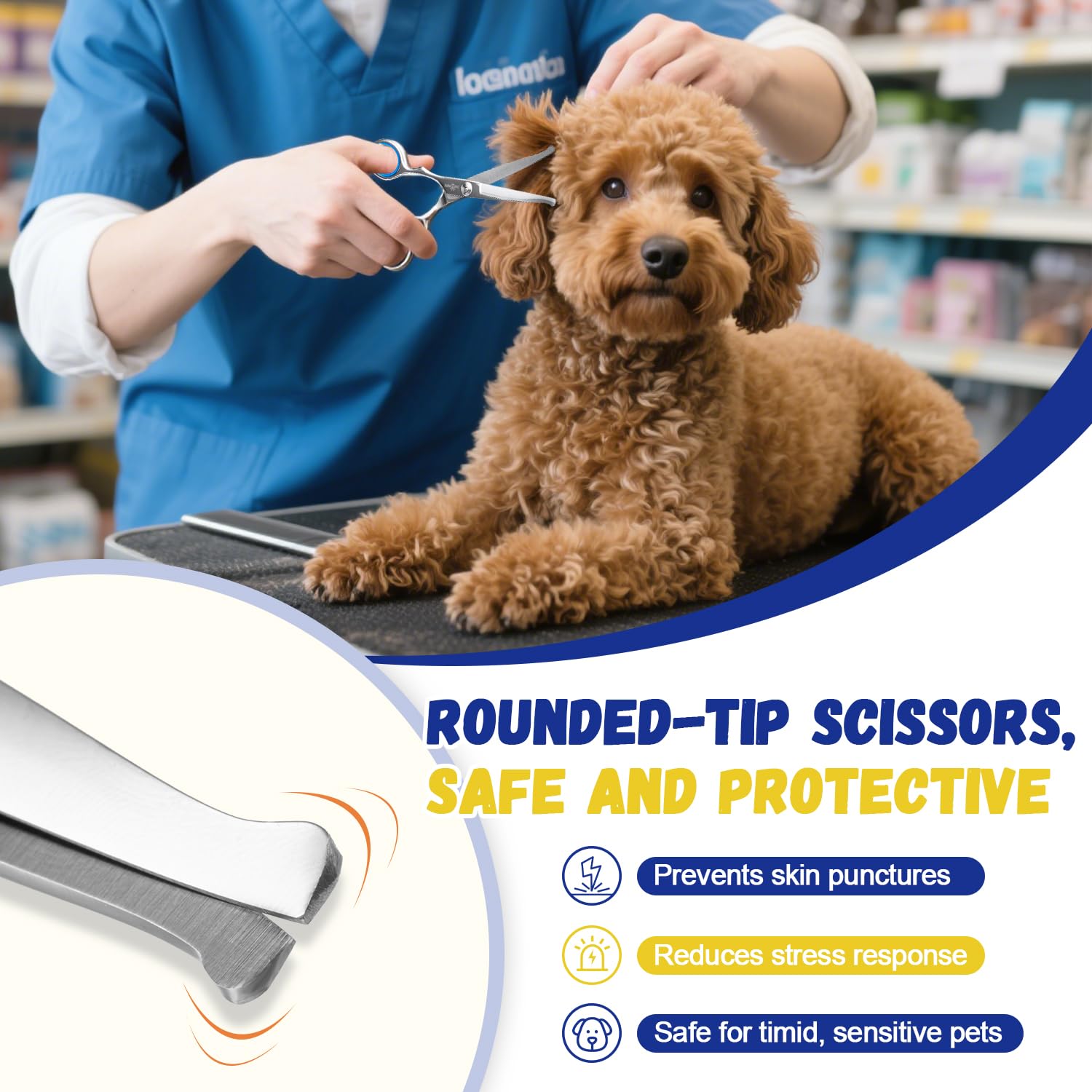 Ninibabie dog ear removal kit blunt-tip scissors for gentle trimming