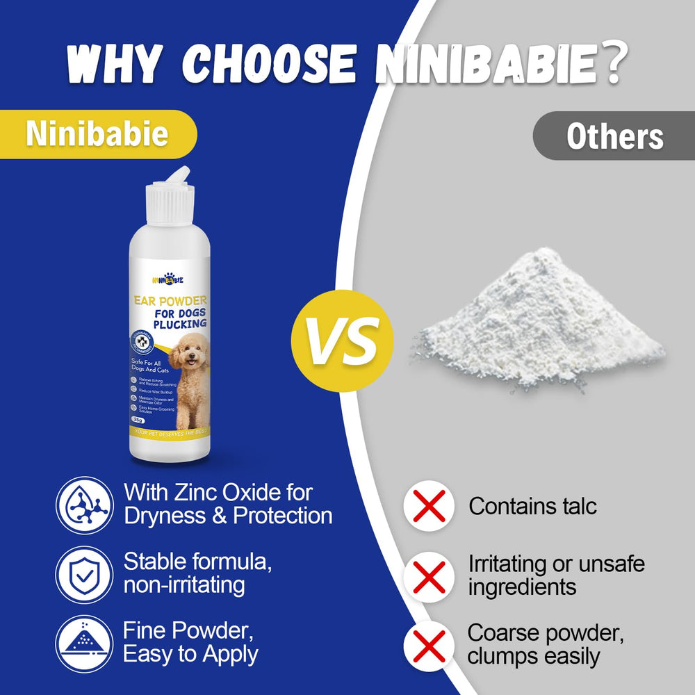 Ninibabie ear powder bottle with controlled-dispense for clean ears