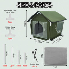 Ninodemu outdoor cat house door shows weatherproof access for outdoor felines