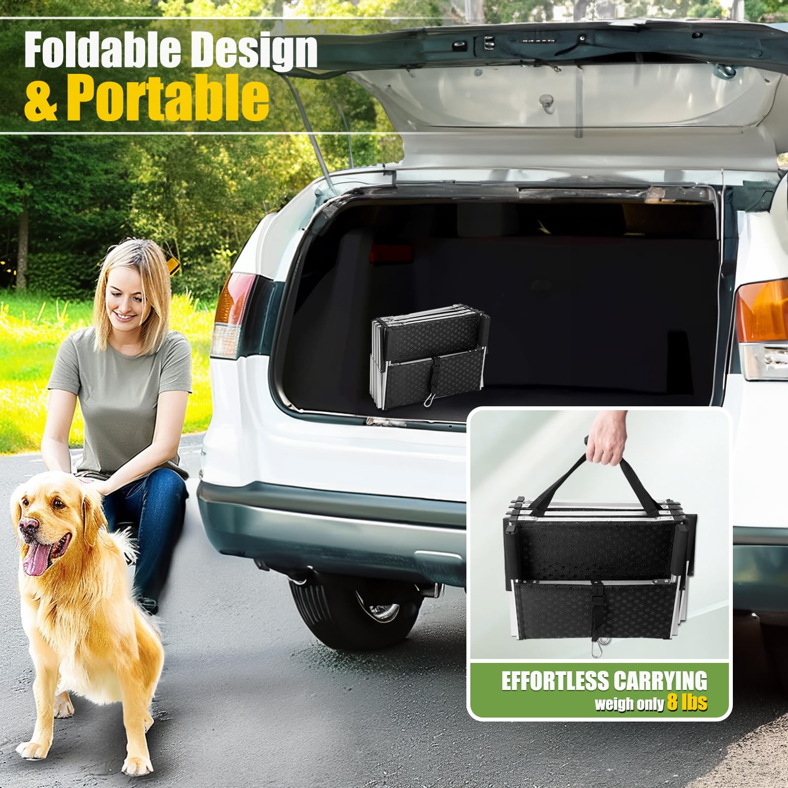 Ninth Shop Foldable Dog Stairs weight-capacity-250lbs communicates rugged support for larger dogs.