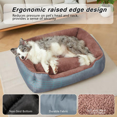 NIRDOG large dog bed soft coral velvet surface creates warm, inviting naps.