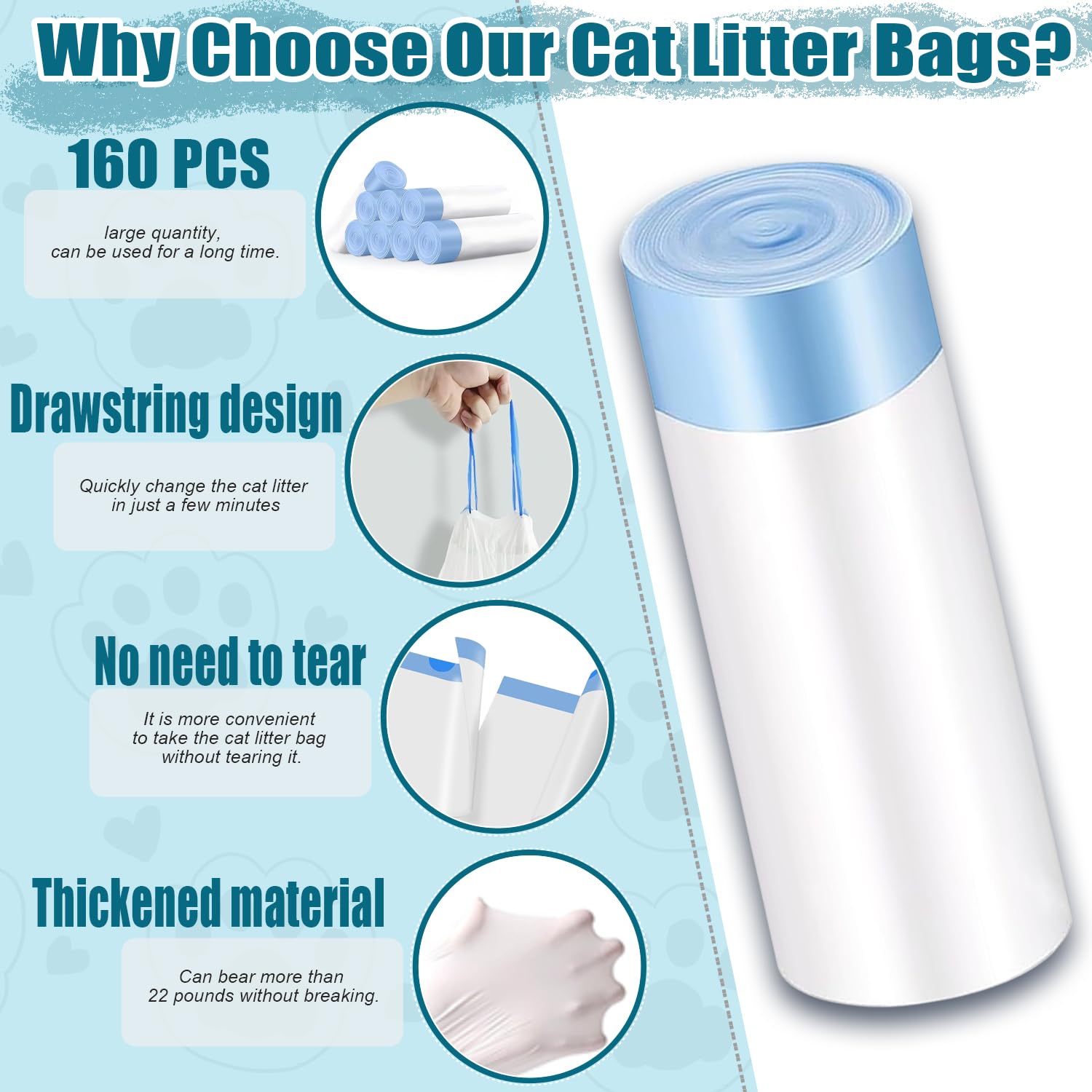 Niserelesa 25x16-inch litter bags fit most automatic boxes for mess-free maintenance.