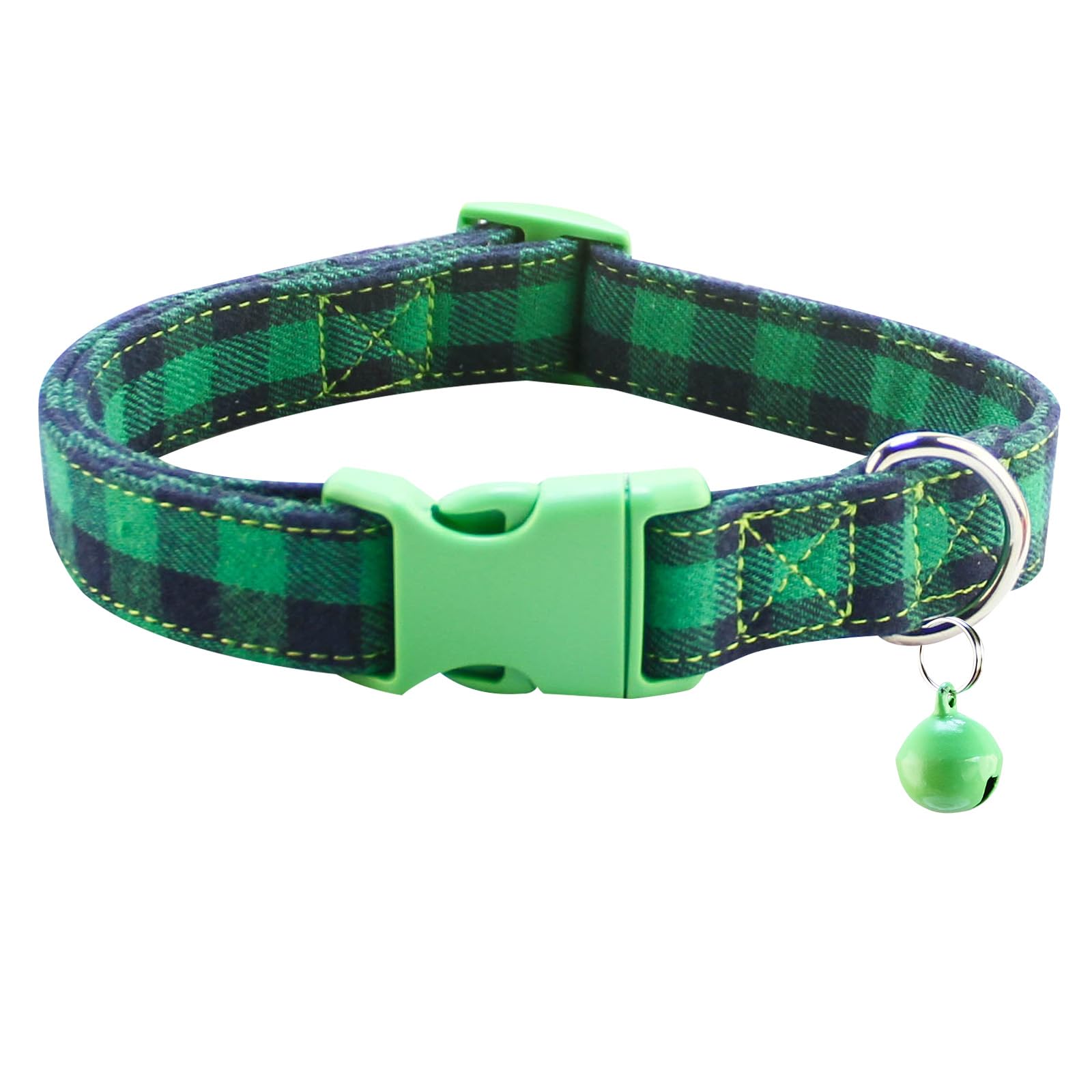 NISIYE cute plaid dog collar with safety buckle for secure everyday wear