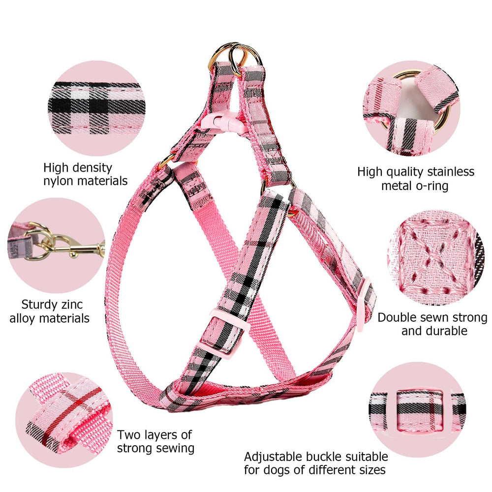 NISIYE plaid dog collar offers adjustable fit and reduced friction.