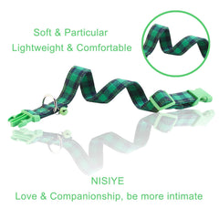 NISIYE soft cotton plaid dog collar offers breathable comfort during walks