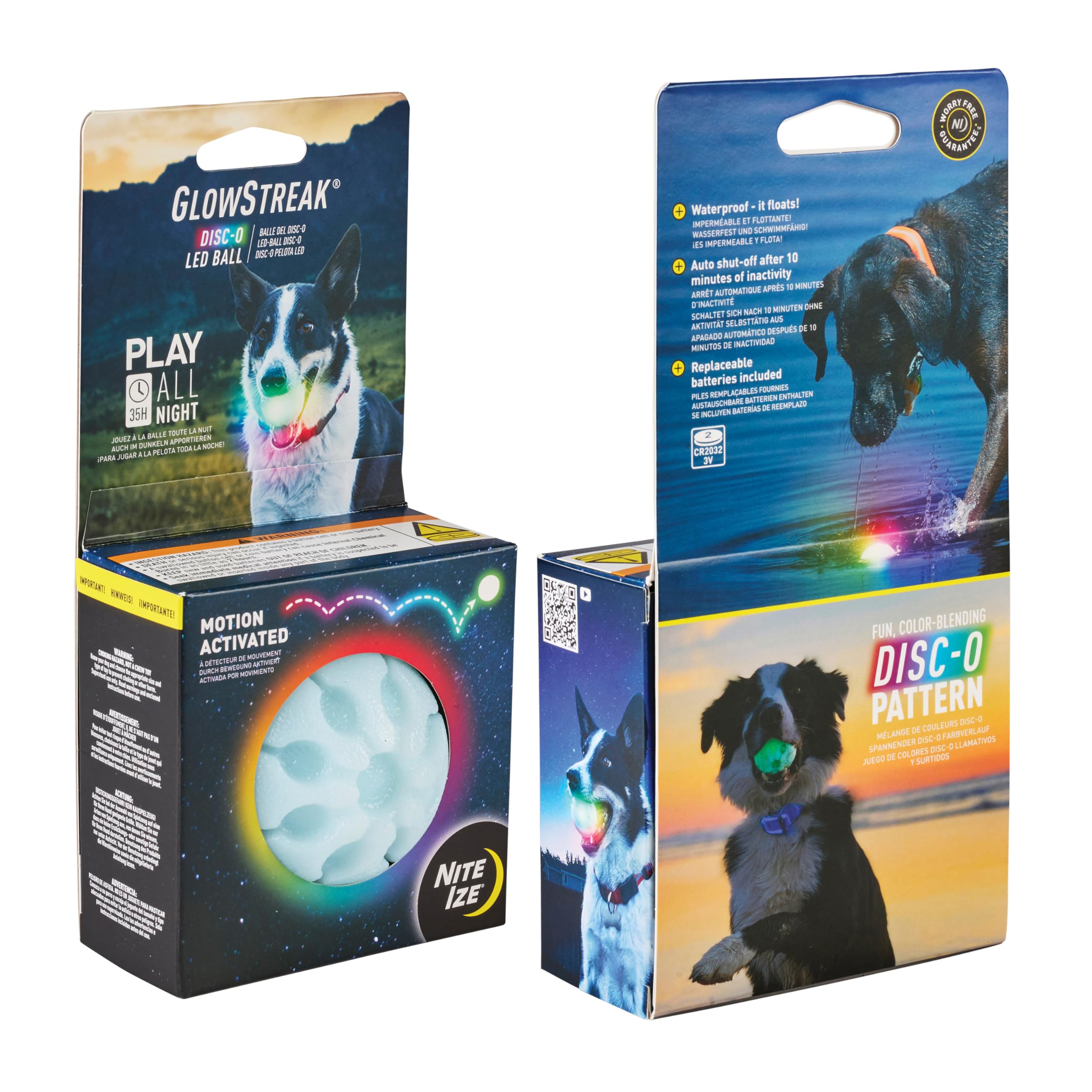 Nite Ize GlowStreak Ball uses replaceable CR2032 batteries for longer play