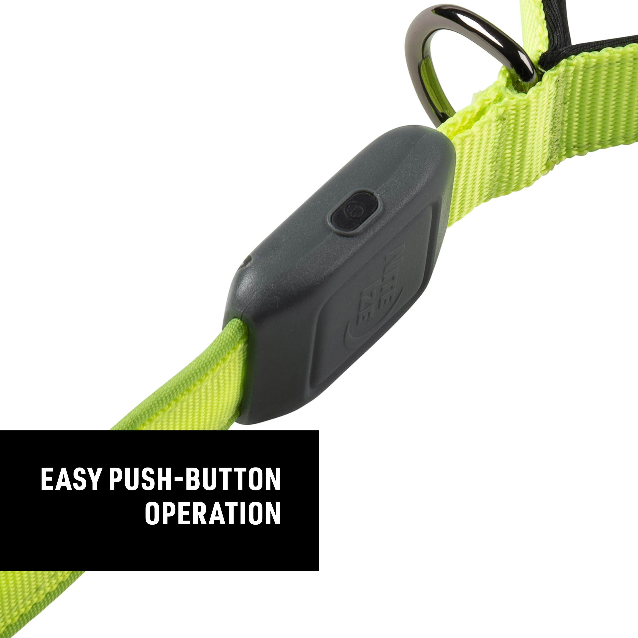 Nite Ize NiteDog LED leash brushed clip and D-ring provide secure attachment.