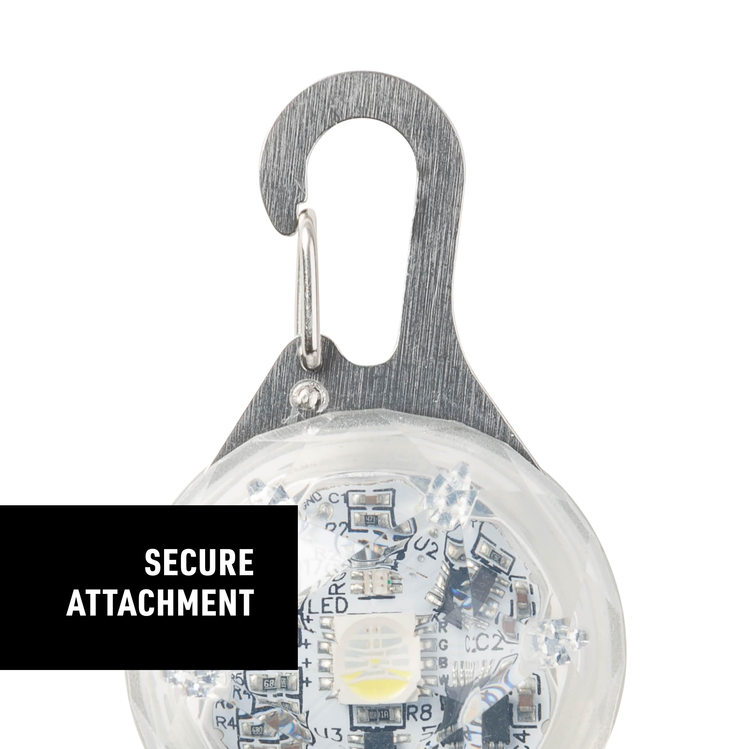 Nite Ize SpotLit securely attaches to dog collar for reliable use