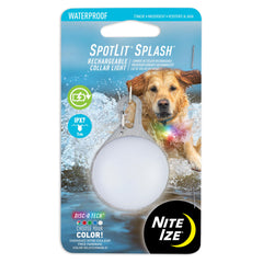 Nite Ize SpotLit Splash clip-on dog light on collar for night visibility