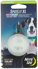Nite Ize SpotLit XL clip-on collar light for secure night visibility.