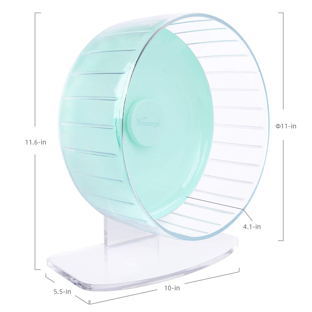 Niteangel acrylic-base hamster wheel offers clear view and sturdy support during workouts.