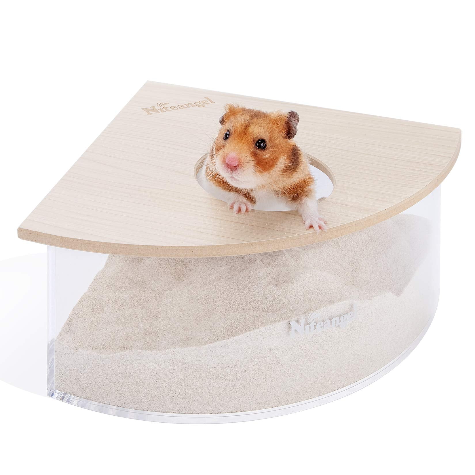 Niteangel animal sand-bath box triangle shape fits corner hamster habitats