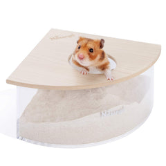 Niteangel animal sand-bath box triangle shape fits corner hamster habitats