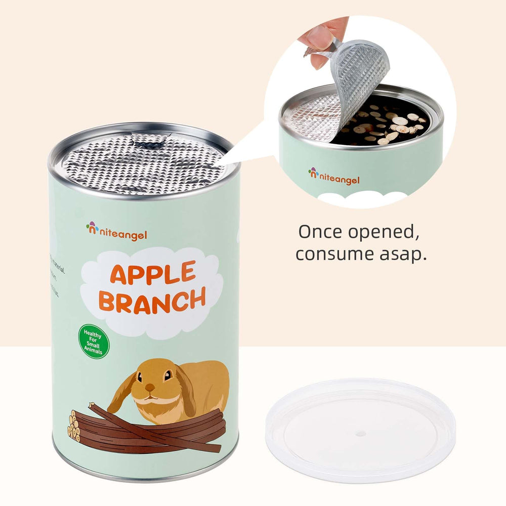 Niteangel Apple Sticks being chewed, promoting activity and dental-friendly gnawing.