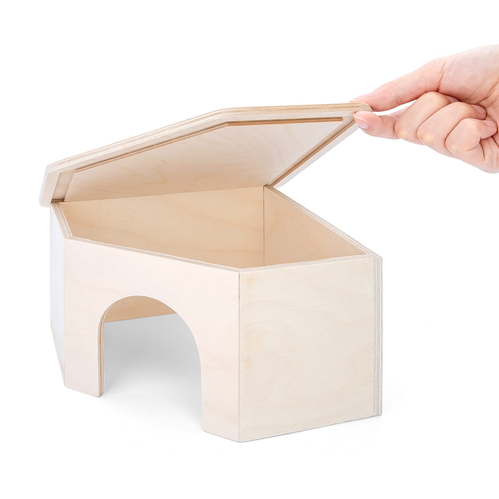 niteangel birch chamber-maze hamster hideout bottomless base makes bedding changes easier.