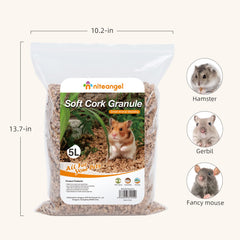 Niteangel cork granule habitat setup demonstrates easy nesting and playful digging.