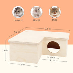 Niteangel dwarf hamster home with removable lid and roof platform for easy access.