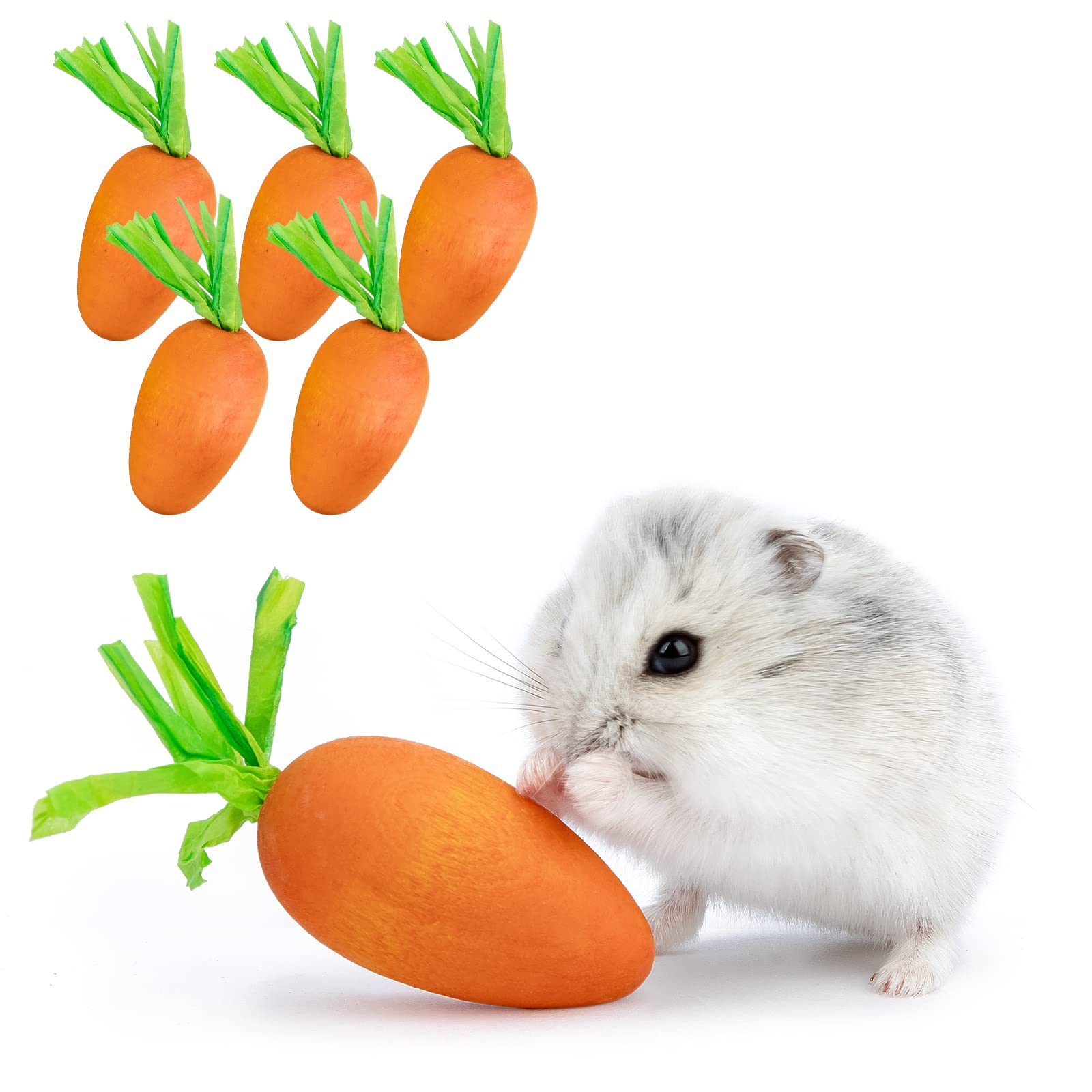 Niteangel hamster chew toy carrot-pack-6 enriches play and supports gentle teeth grinding.