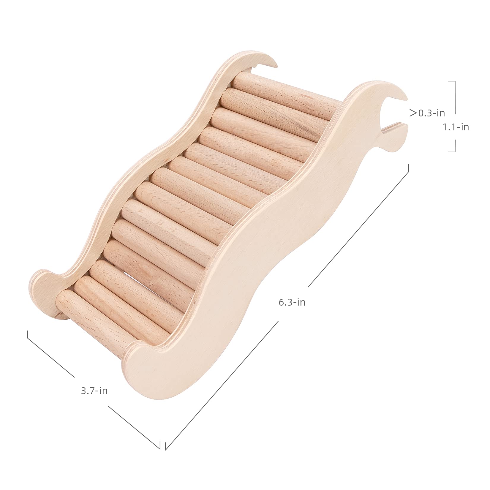 Niteangel hamster climbing toy wood texture close-up highlighting birch and beech materials.