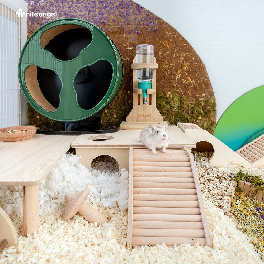 Niteangel hamster-house cartoon-decor adds playful cage ambiance and theme match