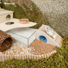 Niteangel hamster-house habitat-cave entry emphasizes secure semi-closed hideout