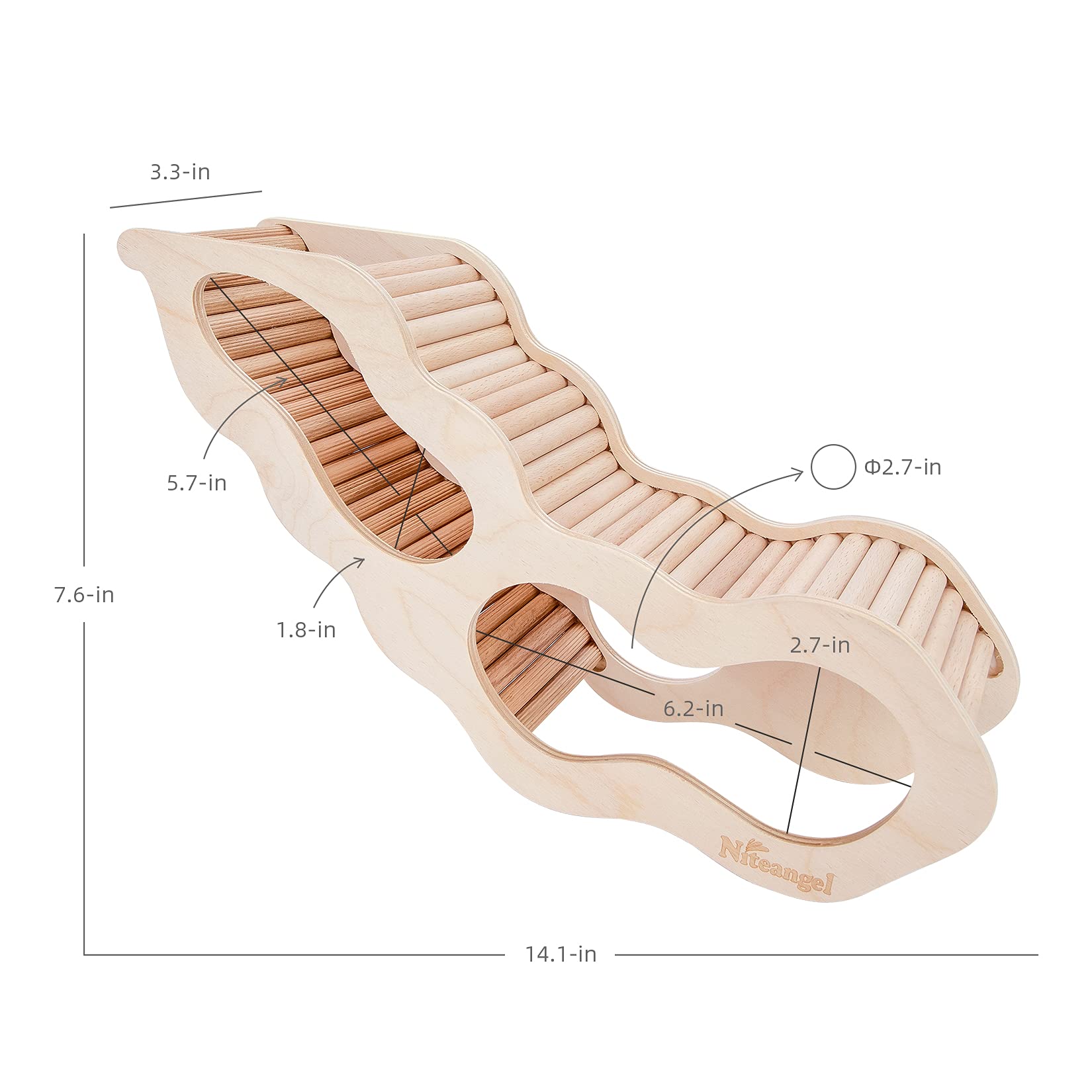 Niteangel hamster house wood material close-up highlights hand-made birch plywood craftsmanship