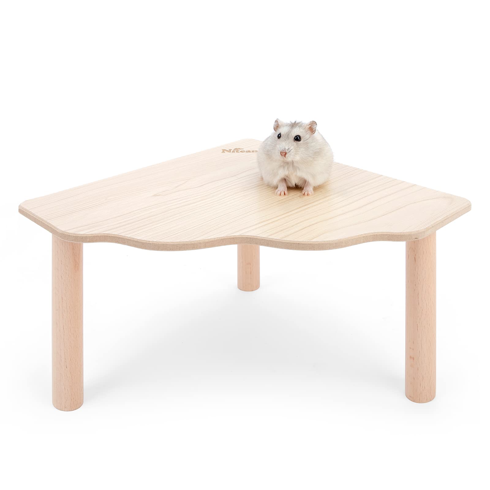 Niteangel Hamster Play wooden platform triangle top view highlights sturdy surface for safe climbing