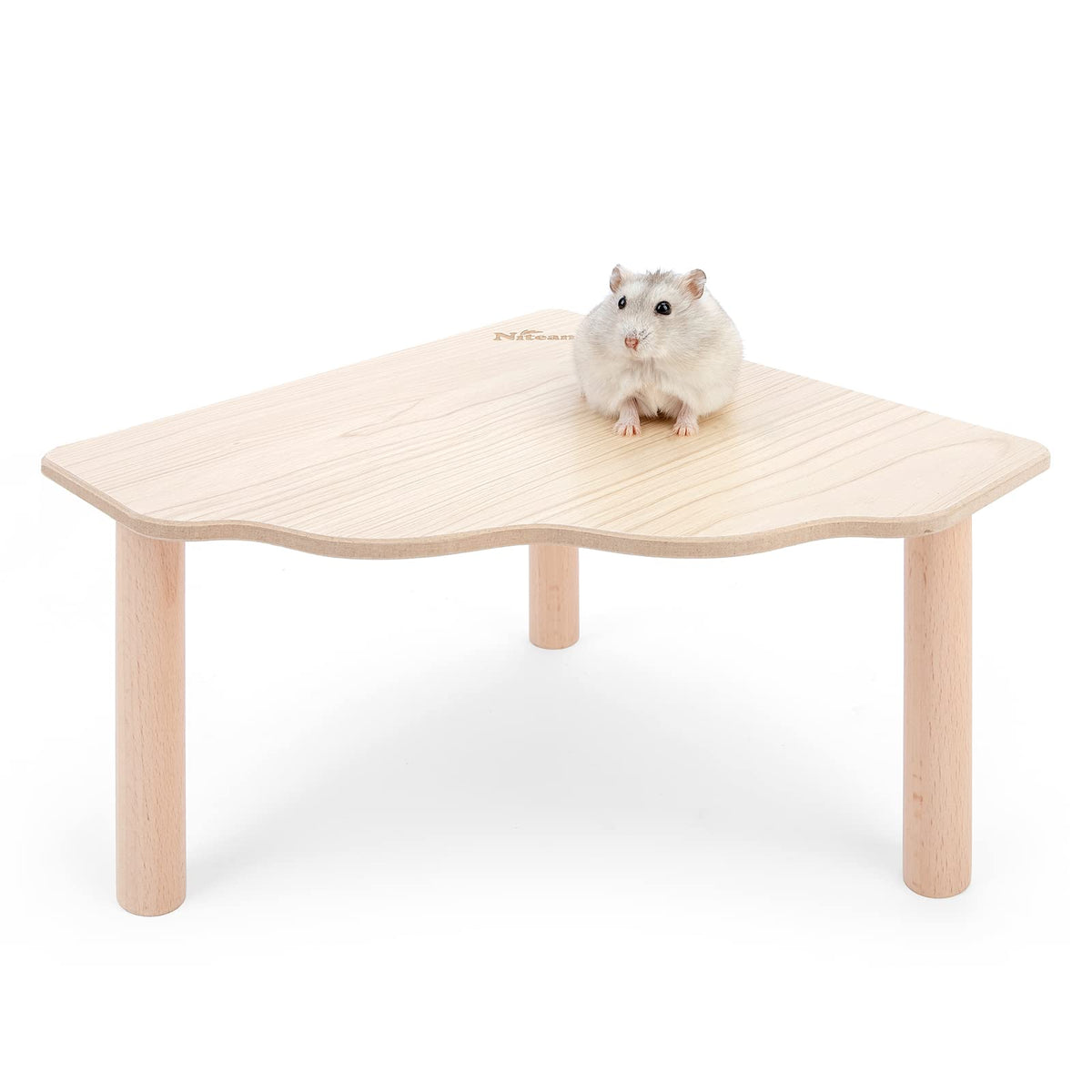 Niteangel Hamster Play wooden platform triangle top view highlights sturdy surface for safe climbing