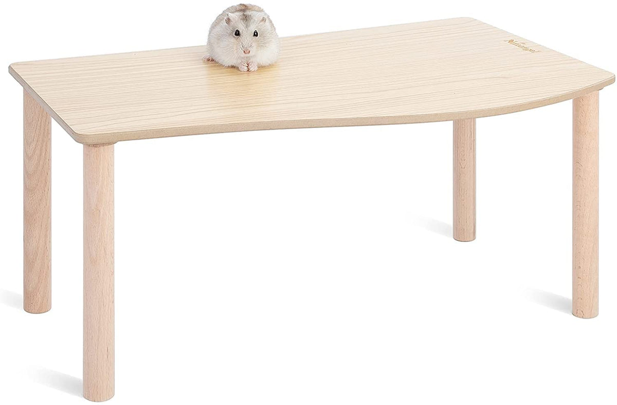 Niteangel hamster play wooden platform wave 7inch burlywood — sturdy play space for small pets.